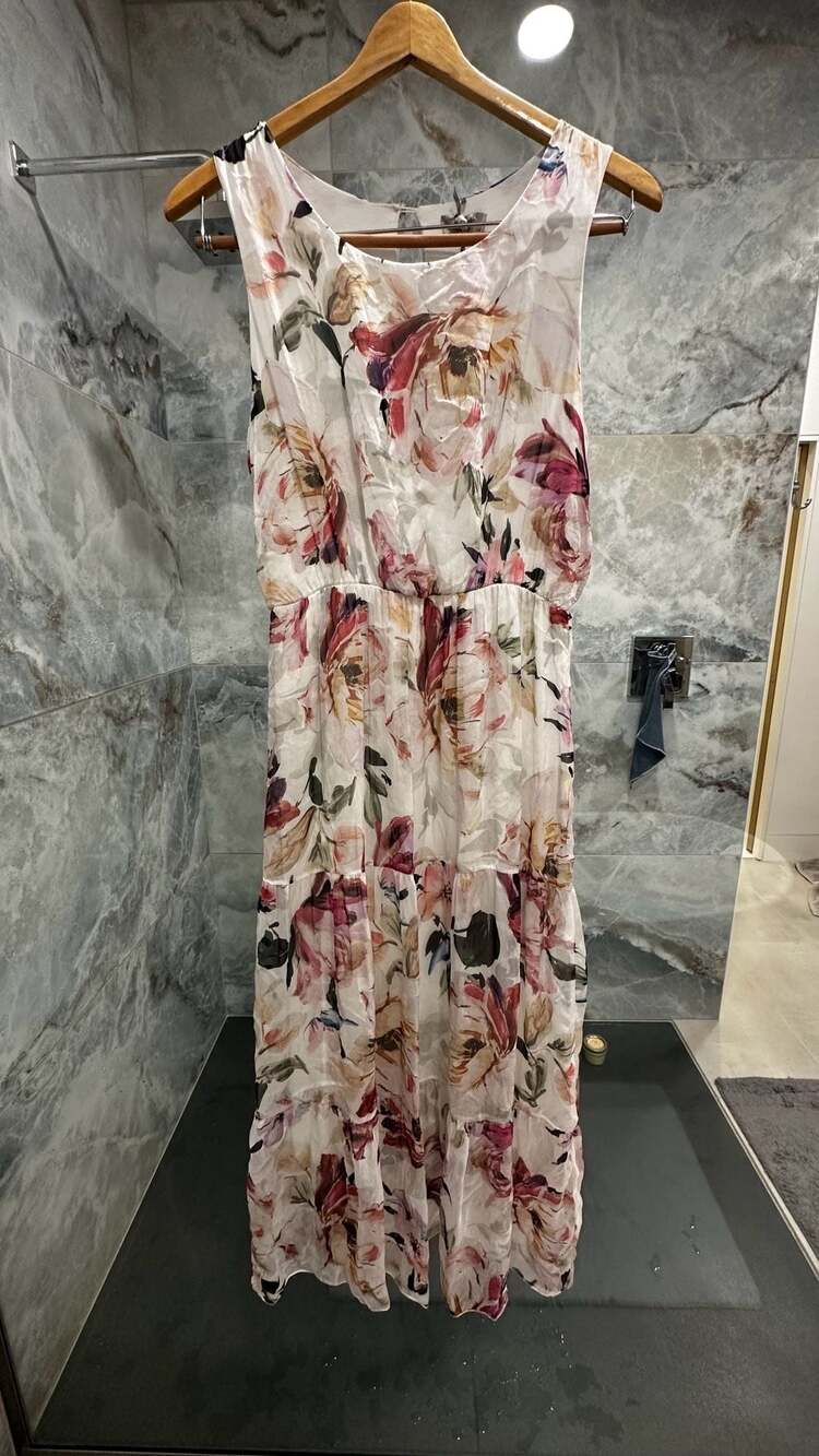 Lara G. Made in Italy Floral Silk Blend Tiered Sleeveless Maxi Dress - Picture 6 of 6